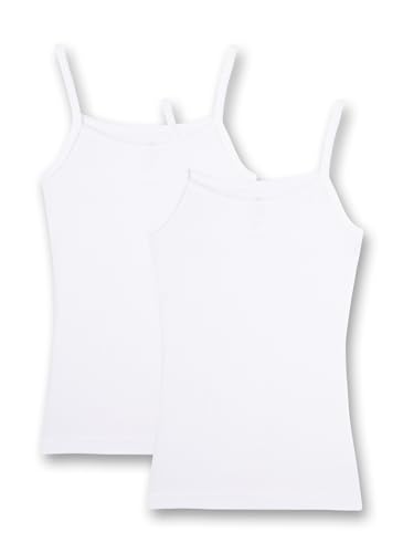 Sanetta Mädchen 344838 Multiway Unterhemd, Weiß (White 10), 164 (2er Pack)