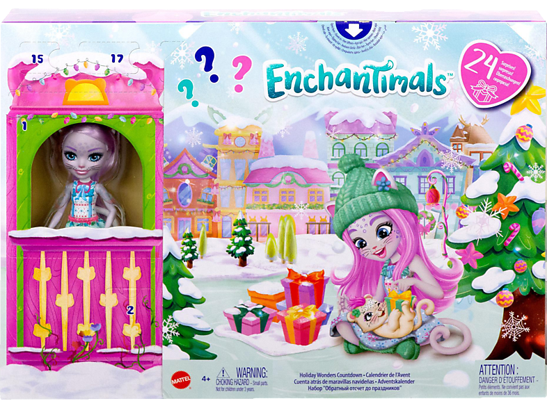 MATTEL GAMES Enchantimals Weihnachtswunder (mit Puppe) Adventskalender Mehrfarbig