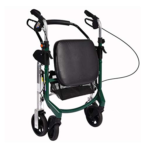 Einkaufswagen mit Aufbewahrungskorb | Faltbarer Rollator für ältere Menschen mit 4 Rädern und Sitz, feststellbaren Bremsen – höhenverstellbar – Rollstuhl-Transportruhestuhl für geriatrische