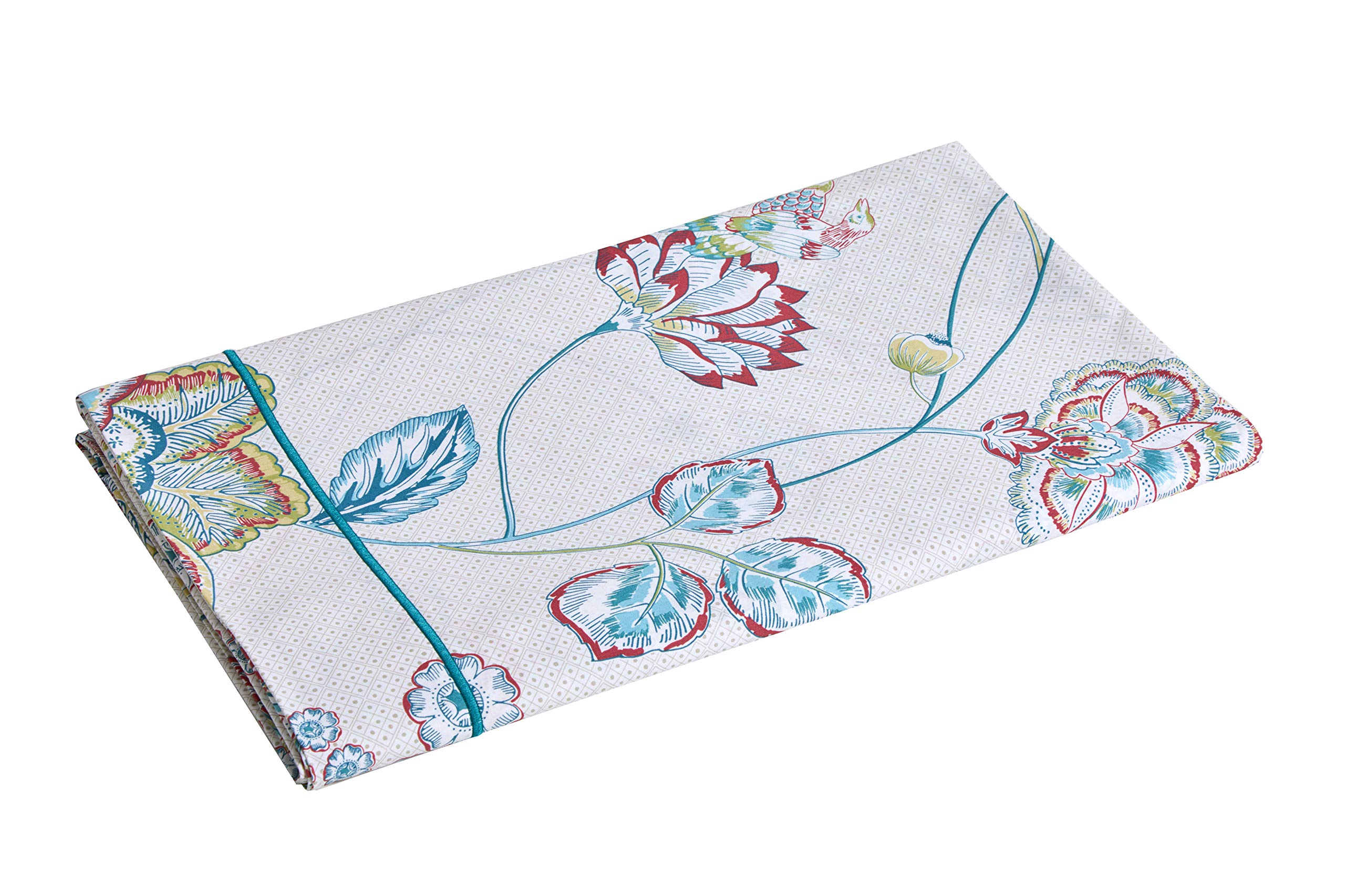 Blanc des Vosges Bettlaken Kolibris Aqua, 240 x 300 cm, 100% Baumwolle, 57 Fäden/cm²