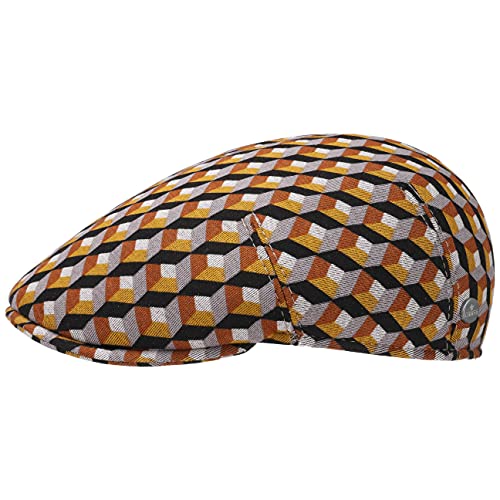 LIERYS Farlan Flatcap Schiebermütze Schirmmütze Herren - Made in Italy mit Schirm, Futter Herbst-Winter Frühling-Sommer - 56 cm senf