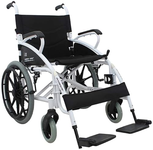 BOCbco Leichte Rollstühle, zusammenklappbares Mobilitätsgerät für Engen Transport in Innenräumen und einfache Aufbewahrung, kompakter Rollstuhl für ältere Menschen, Behinderte