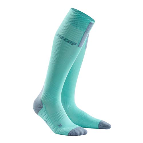 CEP - Run Socks 3.0 für Damen | Kompressionsstrumpf mit präzisem Druckverlauf in hellblau/grau | Größe IV
