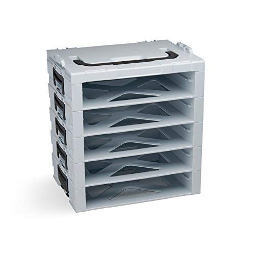 Bosch Sortimo i-BOXX Rack | Mit 5 Fächern grau | Regal Werkzeugkoffer klein | Werkzeugaufbewahrung System | Ideal für i-BOXX 72 & LS-Schublade 72