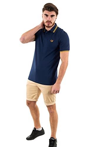 Fred Perry - Twin Tipped Shirt - Polo met Gele Bies-XXL