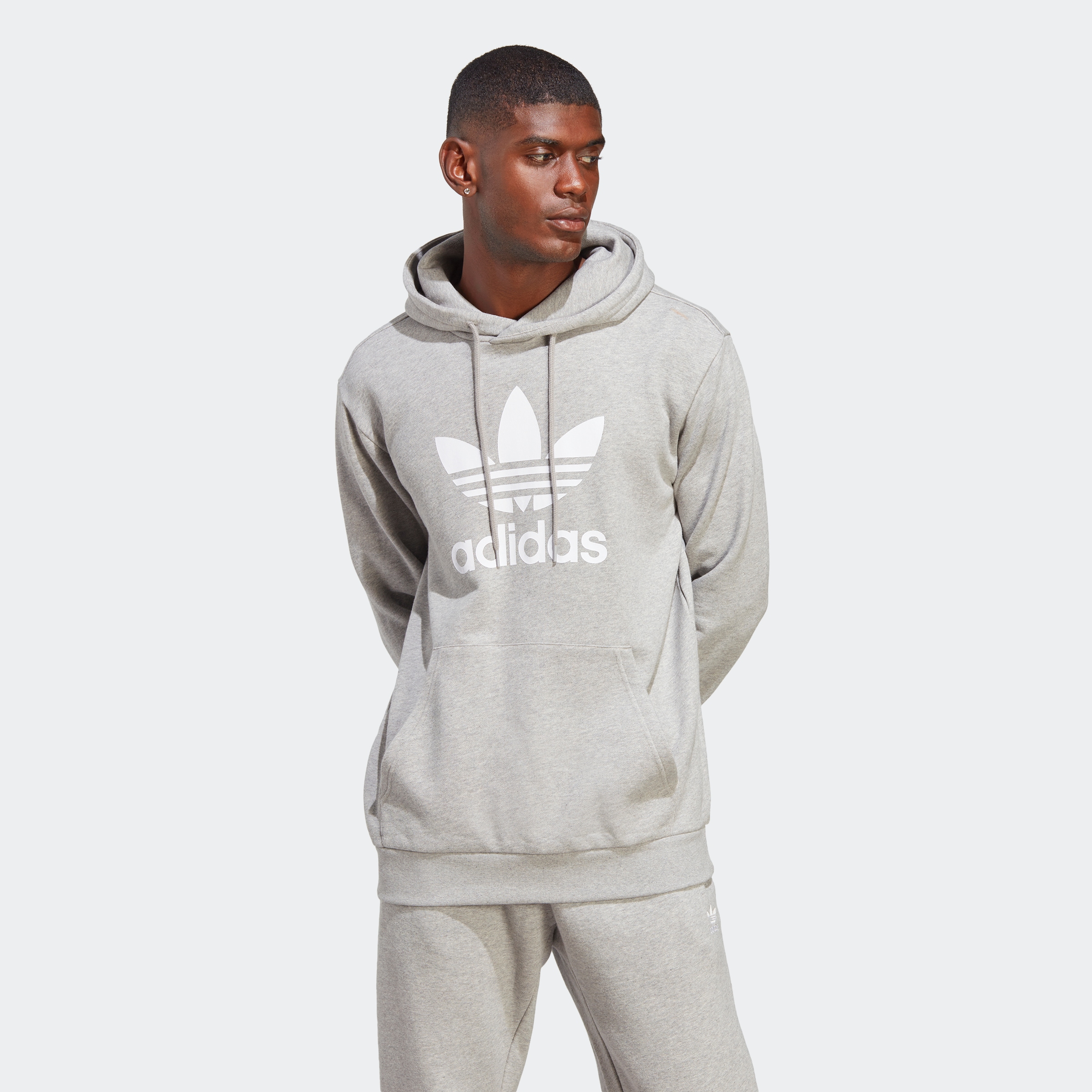adidas IA4884 Trefoil Hoody Sweatshirt Men's medium Grey Heather M