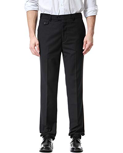 LaoZanA Herren Casual Smokinghosen Anzughosen Formal Business Straight Fit Schwarz 5XL