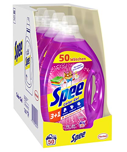 Spee Color Gel, Colorwaschmittel flüssig, 4er Pack (4 x 50 Waschladungen)