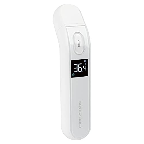 ProfiCare PC-FT 3095 kontaktloses Stirnthermometer, Infrarot-Messtechnik, 3-farbige LCD-Fieberampel, Messbereich Körpertemperatur: 34,0 °C–43,0 °C, weiß