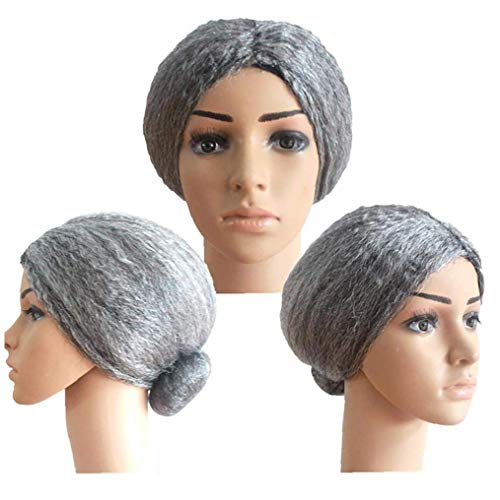 1 Pcs Synthetic Wigs Mom Costume Wigs Costume Characters Old Lady/mrs,Silver Grey