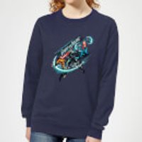Aquaman Fight For Justice Damen Sweatshirt - Navy Blau - XL - Marineblau
