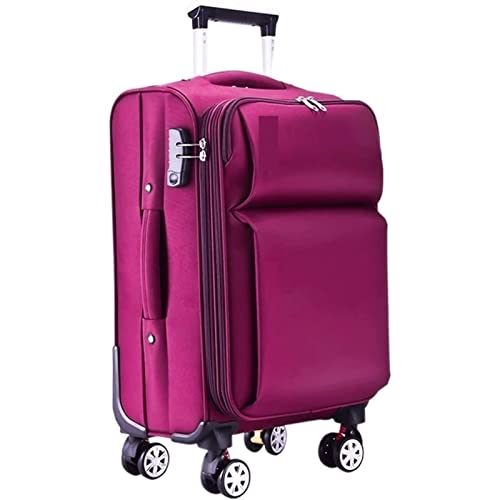 JUSHIW Robustes Kabinengepäck mit hoher Kapazität, erweitertes Fassungsvermögen, Rollgepäck, explosionssicher, Trolley, Koffer, Boarding, Handgepäck, fuchsia, 51 cm