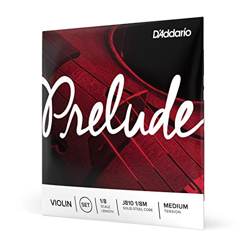 D'Addario Prelude Geigensaiten - Saiten für Violine - J810-1/8M Violine Saiten Kohlefaserstahl/Nickel 1/8 Medium