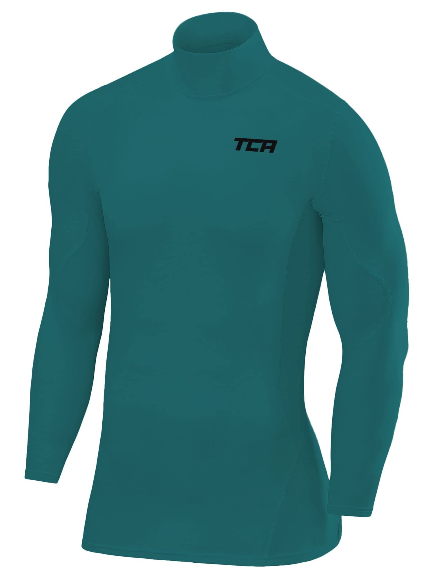 TCA Herren SuperThermal Baselayer Langarmshirt, Kompressionshirt mit Stehkragen - Grün, M
