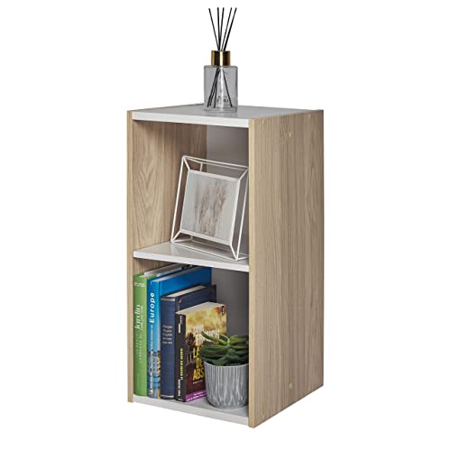 Amazon Marke - Movian 2-fach modulares MDF Bücherregal, Beige/Weiß, 30 x 29 x 60 cm