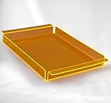 Hansen Tablett/Serviertablett/Servierplatte/Frühstückstablett/Tray aus orange-transparentem Acryl/Acrylglas - groß (510 x 310 x 30 mm)