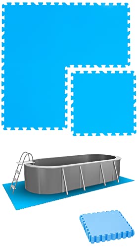 EYEPOWER 1,9 m² Poolunterlage - 8 Eva Matten 50x50 - Outdoor Pool Unterlage - Unterlegmatten Set