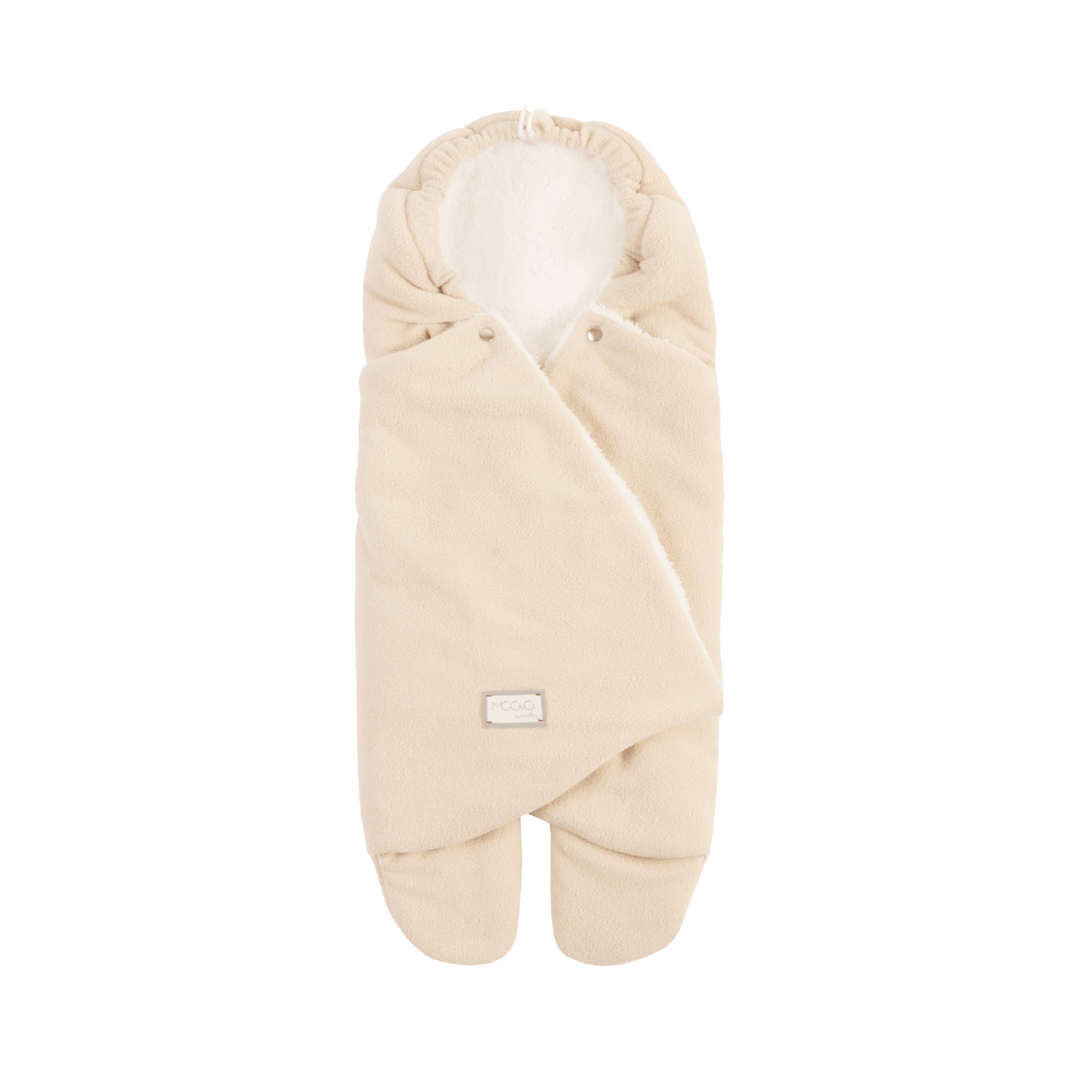 Nuvita 9100 Cuddle | Weicher Schlafsack mit verstellbarer Kapuze | Perfekt von 0 bis 10 Monaten (80 cm) | Beständig gegen Temperaturen bis zu 8°C, Wasser und Wind | Beige/Crème