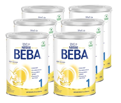 Nestlé BEBA Anfangsmilch 1, Anfangsnahrung von Geburt an, 6er Pack (6 x 800g)