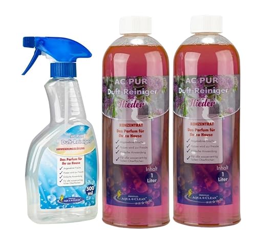 AQUA CLEAN PUR Duft-Reiniger Konzentrat Flieder 2x 1l inkl. Sprühflasche (Flieder)