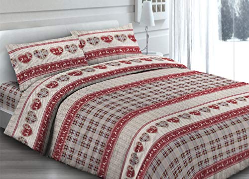 Biancheria Web Bettbezug für Doppelbett aus 100% Baumwolle, Bezug für Daunen Valpusteria