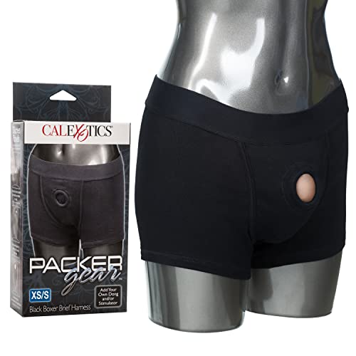 Packer Gear Schwarze Trunks knappes Harness - XS/S - Pants mit Vorrichtung für Dildo