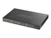 Zyxel Gigabit Ethernet Smart-Managed PoE+ Switch mit 48 Ports, 375 Watt, vier Gigabit-Combo-Ports sowie zwei SFP-Ports und Hybrid Cloud-Modus. AC1200 Cloud Access point enthalten [GS1920-48HPv2]