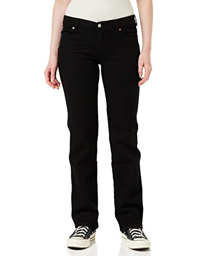Dr. Denim Damen Dixy Straight Jeans, Solid Black, M/30