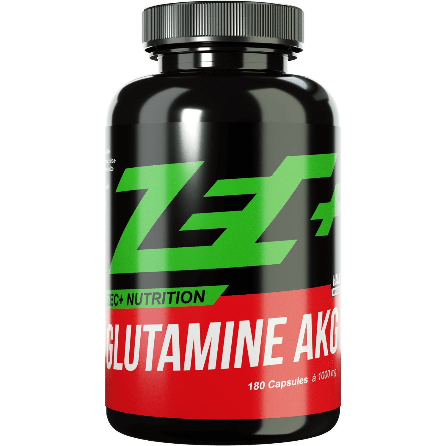 Zec+ Nutrition Glutamin AKG – 180 Glutamin Kapseln mit 1000 mg L-Glutamin-Alphaketoglutarat, enthält hochdosiertes Aminosäuren Pulver Made in Germany