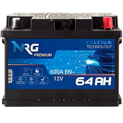 NRG Premium Autobatterie 12V 64Ah ersetzt 55AH 56AH 60AH 61AH 62AH 63AH Batterie