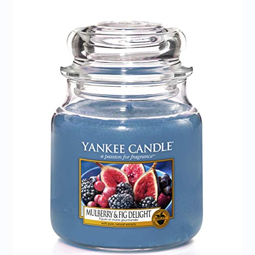 Yankee Candle Duftkerze im Glas (mittelgroß) | Mulberry & Fig Delight | Brenndauer bis zu 75 Stunden