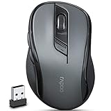 Rapoo M500 Silent kabellose Maus wireless Mouse 1600 DPI Sensor 12 Monate Batterielaufzeit leise Tasten ergonomisch für Rechtshänder PC & Mac - schwarz