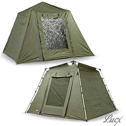 Lucx® Marder Bivvy + Winterskin 1-2 - 3 Mann Angelzelt + Überwurf Karpfenzelt + Overwrap 1-2 - 3 Man Fishing Tent 10.000mm Campingzelt