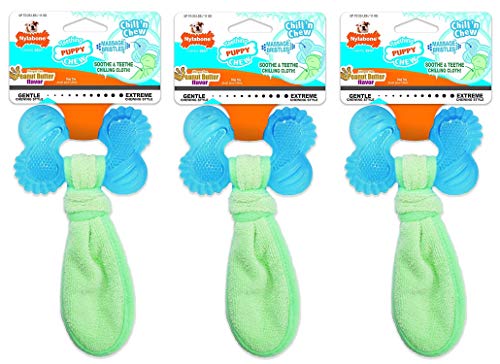 Nylabone (3 Pack) Teething Puppy Chill'n Chew Peanut Butter Toy Dogs & Puppies
