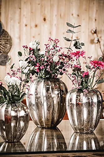 MichaelNoll Vase Blumenvase Gefäß Pokalvase Dekovase Aluminium Silber 28 cm