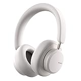 Urbanista Miami Wireless Over Ear Bluetooth Kopfhörer, 50 Stunden Spielzeit, Active Noise Cancelling kabelloses Headset mit Mikrofon, On Ear Kopfhörer mit Tragetasche, Weiße Perle