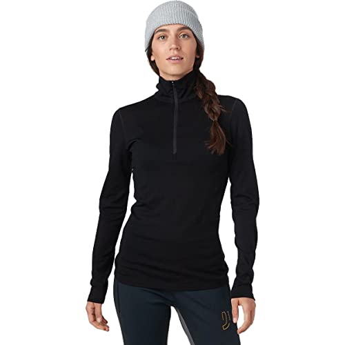 Icebreaker 200 oasis longsleeve half zip shirt women - merino damenshirt mit reißverschluss - black - gr.l