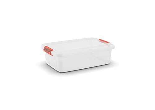 KIS Aufbewahrungsbox K Latch Box 28 Liter in transparent-orange, Plastik, 59x39x18 cm