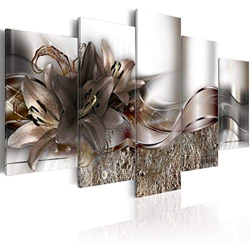 Aihifly Dekorative Bilder für Zuhause, 5 Paneele, große, abstrakte Blumen, Drucke auf Leinwand, ohne Rahmen, für Heimdekoration, Wohnzimmerdekoration