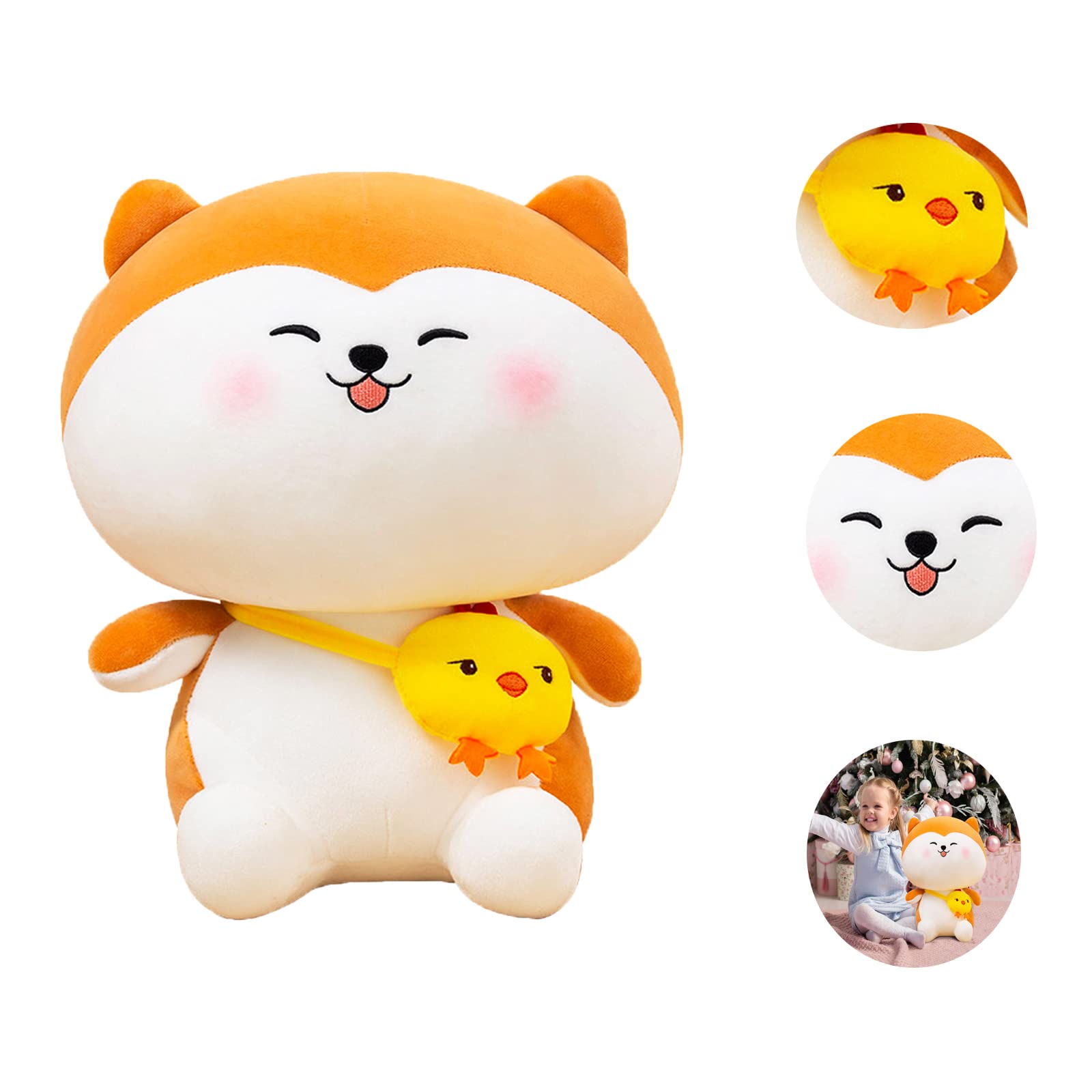 Shiba inu Plüschtier,Plüschtier Hund,Anime Kawaii Kinder Kuscheltier,Cute Shiba inu Plush,PP-Baumwolle,35cm