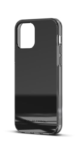 IDEAL OF SWEDEN Durchsichtige Handyhülle mit erhöhten Kanten und Nicht vergilbenden Materialien, fallgetesteter Schutz mit Spiegel Finish, kompatibel mit iPhone 12 und iPhone 12 Pro (Black Mirror)