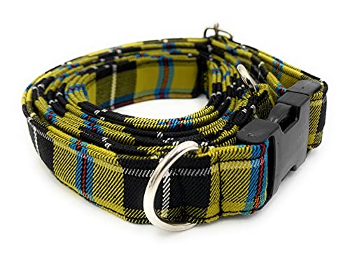 Black Watch Hundehalsband und Leine, Schottenkaro, Größe L