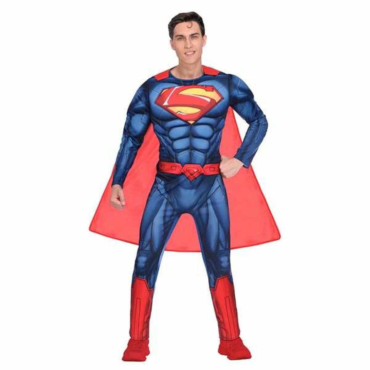 Amscan - Erwachsenenkostüm Superman, Overall mit gepolsterter Brust, Umhang, Super Heroes, Comic, Motto-Party, Karneval