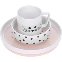 LÄSSIG Geschirrset Porzellan Kindergeschirrset Teller Schüssel Tasse mit Silikonring rutschfest Kindergeschirr/ Little Chums Mouse
