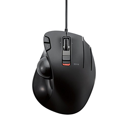 ELECOM M-XT3URBK Mouse Wired Trackball Grip 6 Button, Black