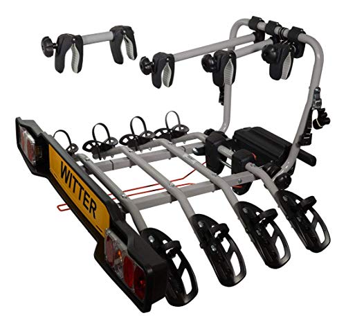 Witter ZX304EU Fahrradträger für die Anhängerkupplung - Kupplungsträger für 4 Fahrräder - abklappbar - 60 kg Zuladung