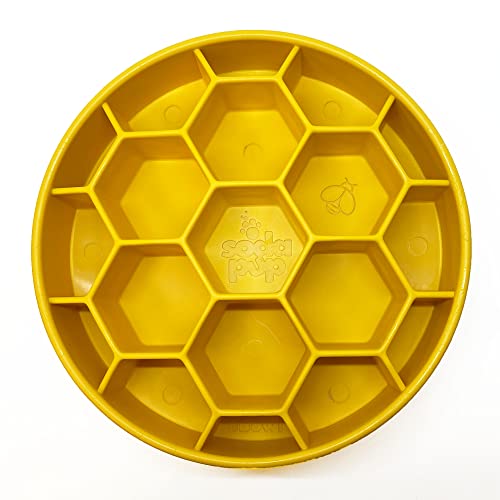 SodaPup Honeycomb Enrichment Bowl - Durable Enrichment Feeder Made in USA aus ungiftigem, haustiersicherem, lebensmittelechtem Material für geistige Stimulation, verlangsamt Essen, gesunde Verdauung und mehr