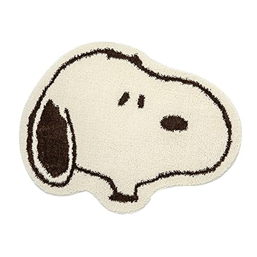 Dicker gewaschener Lammsamtteppich Teppiche Snoopy Bedruckte Muster-Teppich Waschmaschinenfest,rutschfeste Badezimmer-Fußmatte für den Haushalt Für Wohnzimmer,Schlafzimmer neben dem Schaukelstuhl