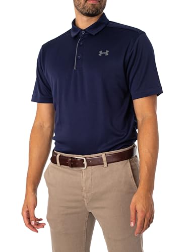 Under Armour Herren Tech Golf Poloshirt , blau (Midnight Navy (410)/Graphite), Small