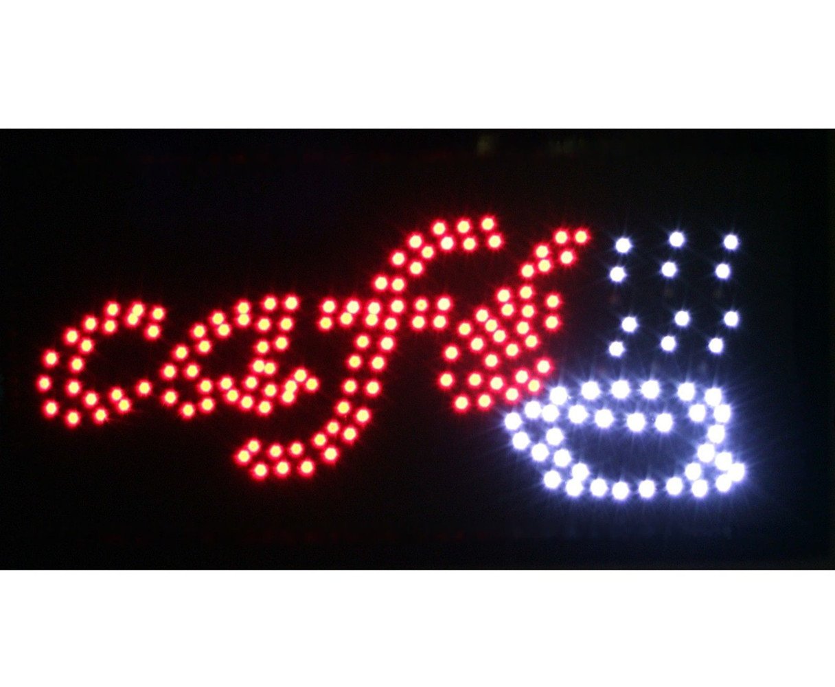 LED Schild Leuchtschild Reklame LEUCHTREKLAME Werbung versch.stylen DISPLAY SIGNS CAFE